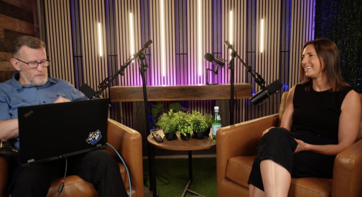 Two-guest interview setup in the Spark Studio